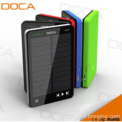 DOCA Solar Phone Charging Power Bank with MP3 Player